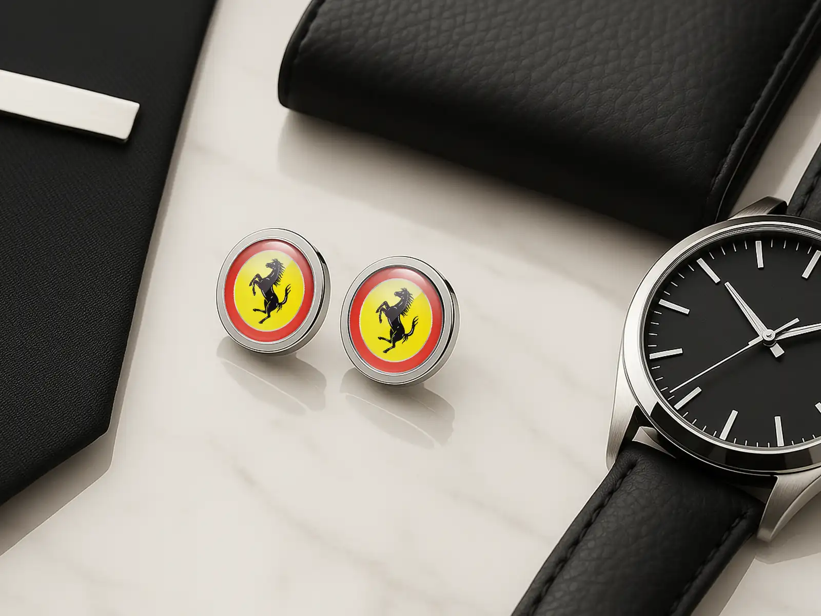 Ferrari Boutons de Manchette Mariage Luxe Minimal Design